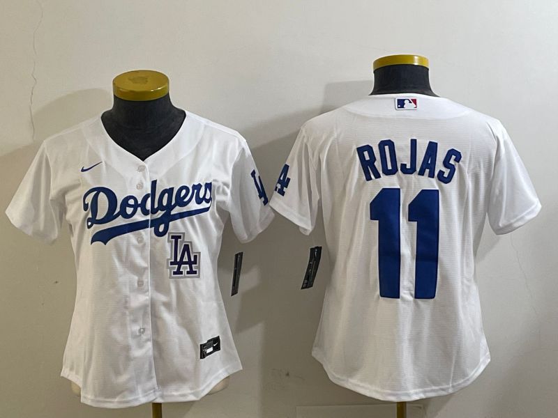 Youth Los Angeles Dodgers #11 Rojas White Game 2024 Nike MLB Jersey style 5